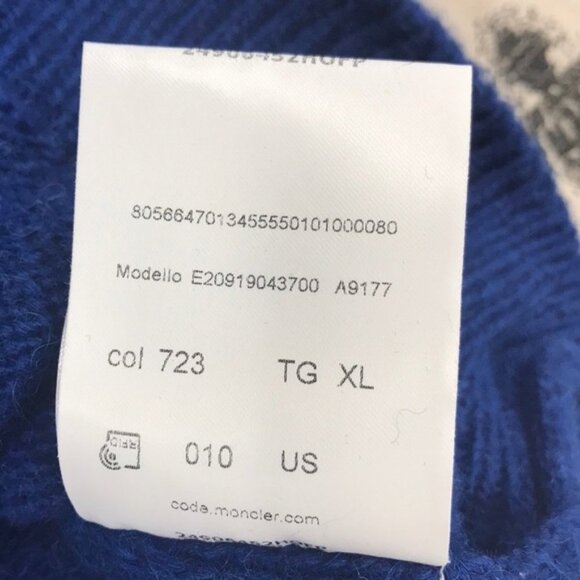 MONCLER Logo Stripe Panel Knit Sweater In Blue - Picture 10 of 10